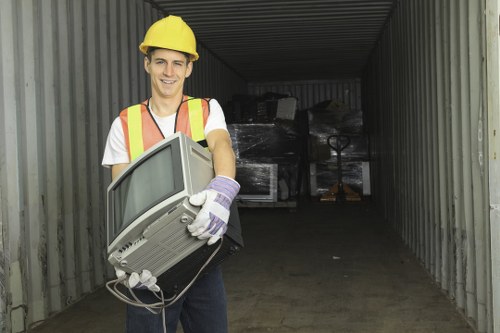 Recycling center in Shepherds Bush handling old furniture